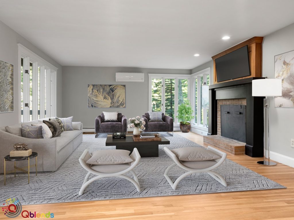Living room with Virtual Staging service